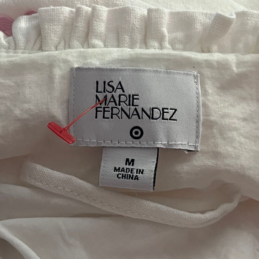 Lisa Marie Fernandez for Target Ric Rac Ruffle Sundress Linen Blend White M - Picture 5 of 6